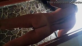 Voyeur Catches Girlfriend in Steamy Summer Shower Scene