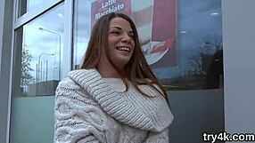 A beautiful girl gives her POV blowjob while she gets penetrated gently into her smooth vagina