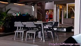 in this fantasy, the big-tits masseuse seduces and licks the model in 69