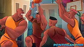 i join the basketball players' gay orgy in the locker room after training. the energy is wild and sweaty.