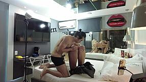 Gorgeous ts blonde bombshell fucks and gets assfucked in crossdressing anal scene