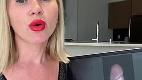 blonde milf rates powerful dick like pine tree with dirty talk