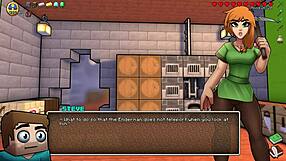 some hot underwear hornycraft with big tits cosplay 😈