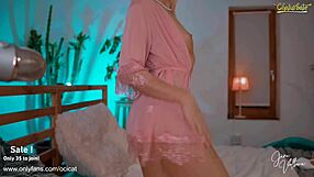 The sexy blonde babe is all alone, isn't she?