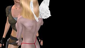 Animated 3d cartoon features lesbian girls in intimate interactions