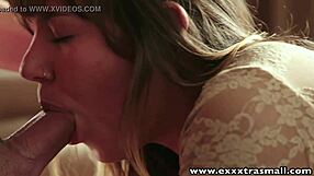 petite brunette teen masturbates with dildo before getting fucked hard