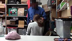 petite teenie shoplifter bangs security for sneaky freedom