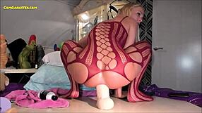 siswet destroys her ass with huge dildo - watch her live on camgangster com