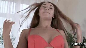 There’s a stunningly gorgeous tiny woman with tiny breasts that gets penetrated in her stretched anus