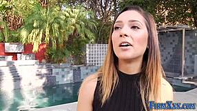 Pretty Brunette Teen 18+ Receives Anal, Blowjob, Handjob, and Facial Cumshot