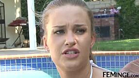 Mature woman enjoys enjoying step sister's 18 year old giving her cunilingus