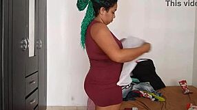 Wow, Watching Stepmom's Big Ass While She Cleans!