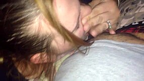A foreigner rips off Caucasian girl blowjob and lick on a dick