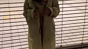 nana revels in being naked outside the station and hails a taxi bare