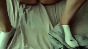 blonde wife with big tits and ass masturbates, then cowgirls for cumshot.