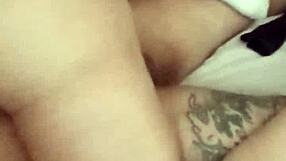 blonde wife with big tits and ass masturbates, then cowgirls for cumshot.