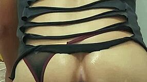 gay putinha moans deeply on that huge silicone cock, feeling every inch