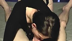 Sexy Brunette Enjoys Oral Creampie Session