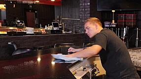 Bartender discovers MILF pussy bent over!