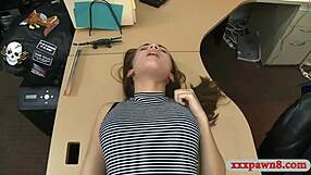 Sexy Brunette Babe Sells Heels and Gets Screwed in Hidden Cam Blowjob!