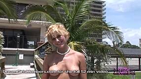 Risky Outdoor Flashing! She Wants To Get Off With Shaved Pussy!