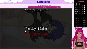 This video features the Vtuber Lewdneko enjoying shemale pleasure and moaning whilst playing the dating simulator