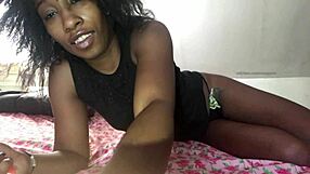 i talk and tease slim ebony babe in thong exposing her asshole