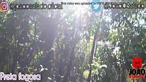 Preta Fogosa and Joao o Safado fuck hard at waterfall with big ass