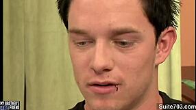 Sexual gay man takes a hard anal pounding