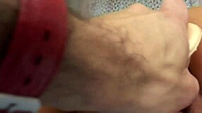 Blonde milf toys with fake dick. Her man fingers her deep.