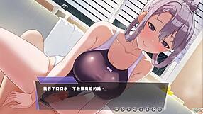 Double room bliss: A bathroom panty tease and mutual orgasms in anime game