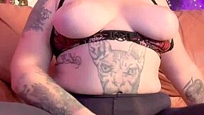 Play with the all black nylons, big titted babe with perfect toes