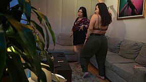 nataly and linda strip while dancing