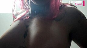 Brazilian cowgirl flaunts her big silicone ass