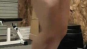 Blonde Milf Strips In Gym Ripping Clothes