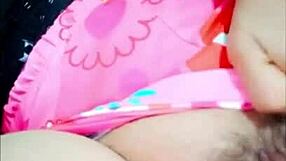 brunette milf masturbates her tight vagina after hot massage