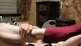 Blonde Milf Strips In Gym Ripping Clothes