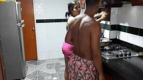 Feeling So Hot While She Cooks Dinner, I Fuck Her Hard.