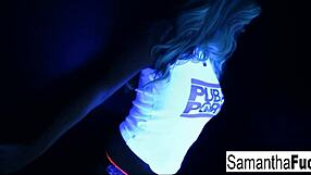 Actually you might find some videos with Samantha Saint showing her talents in the art of sexual seduction under black light