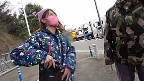 Part1 of japanese babe with big tits in ski resort adventure