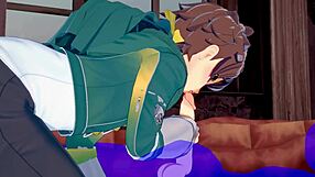Kazuma gets a sloppy blowjob from Konosuba character 😏