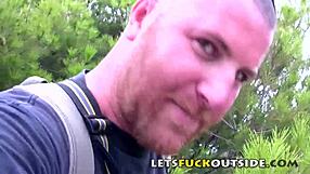 Blonde Amateur in Fishnets Squirts Wild Outdoors