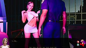 Blonde With Shaved Pussy And Big Tits Gives Public Upskirt Blowjob