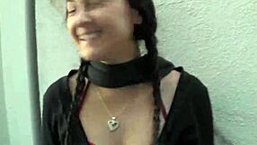 sexy brunette gf merciless doggy fuck before the camera