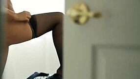 Stockinged Lesbian Fingers Pussy