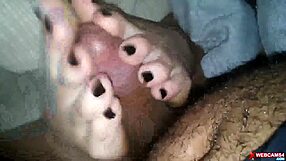 Couple Performs Footjob Cumshot On Webcam