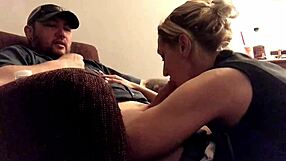 hidden cam catches blonde playing dress up before sucking and fucking daddy