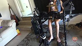 Blonde model shows barefoot feet and toes in amateur fetish scene