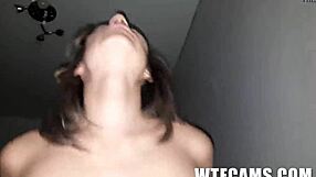 At midnight, amateur girl gives a deep throat blowjob