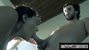 Anastasia Black, Brunette Babe, Rides Boyfriend's Cock Near Pool, Gets Blowjob And Cumshot